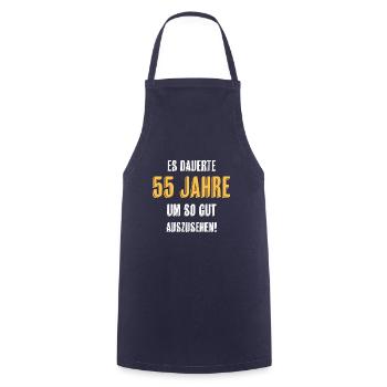 55. Geburtstag Witziger Spruch - Kochschürze - Navy - Vorne - AI Model Male 185 dark (185cm)