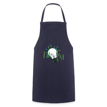 Thinking - Cooking Apron - navy - Front - AI Model Male 185 dark (185cm)