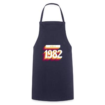 Juillet 1982 - Cadeau du 40e anniversaire. Allemand. - Tablier de cuisine - marine - Devant - AI Model Male 185 dark (185cm)