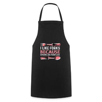 Spoons are pointless Special Gift - Cooking Apron - black - Front - AI Model Male 185 dark (185cm)