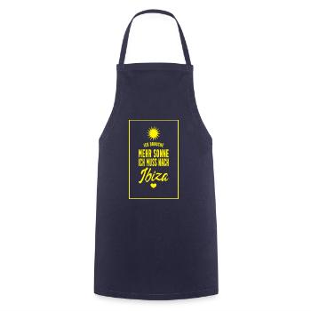 Ibiza Spruch - Kochschürze - Navy - Vorne - AI Model Male 185 dark (185cm)