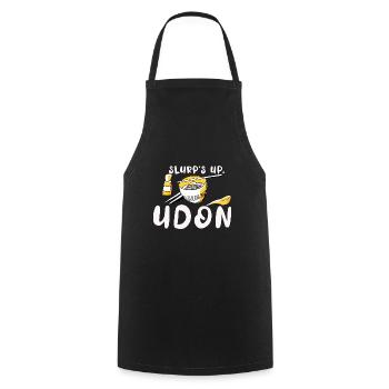 Slurp's Up Udon Noodles Pun Japanese Ramen Noodles - Cooking Apron - black - Front - AI Model Male 185 dark (185cm)