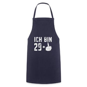 Ich bin 29+ 30. Jahre Geschenk - Kochschürze - Navy - Vorne - AI Model Male 185 dark (185cm)