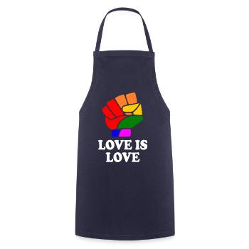 Love is love - Kochschürze - Navy - Vorne - AI Model Male 185 dark (185cm)