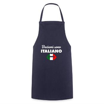 Lustige italienische Baciami Sono Italiano Proud P - Kochschürze - Navy - Vorne - AI Model Male 185 dark (185cm)