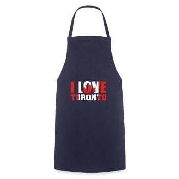 I love Toronto Tourist Gift - Cooking Apron - navy - Front - AI Model Male 185 dark (185cm)