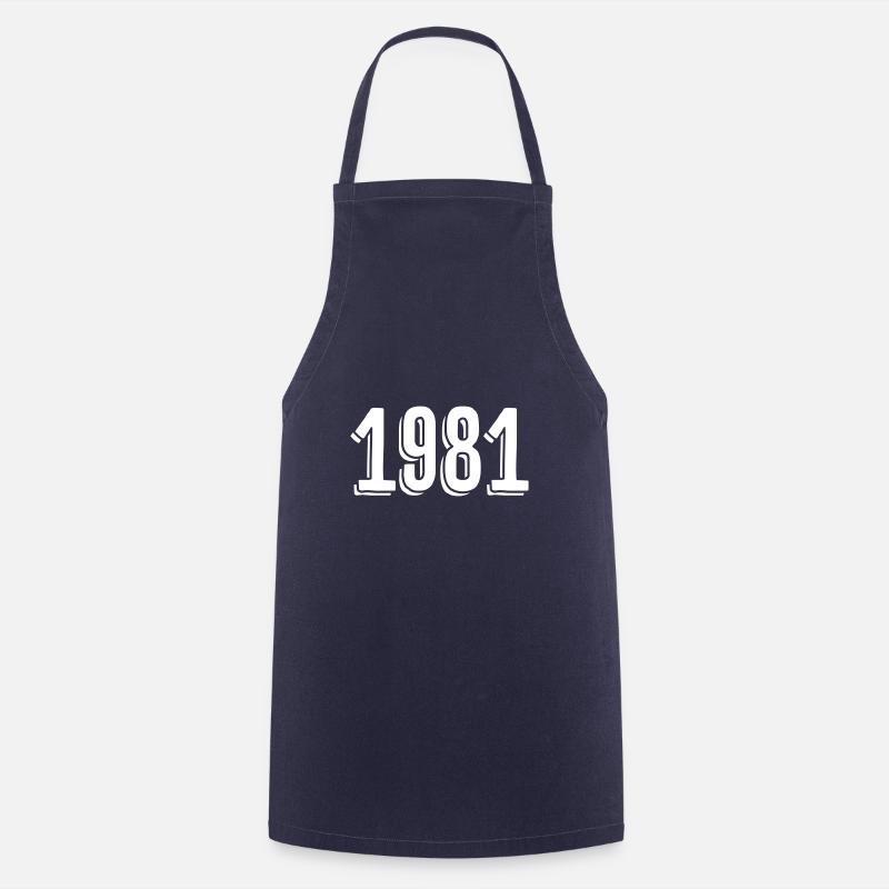 Année de naissance 1981 Date de naissance - Tablier de cuisine - marine