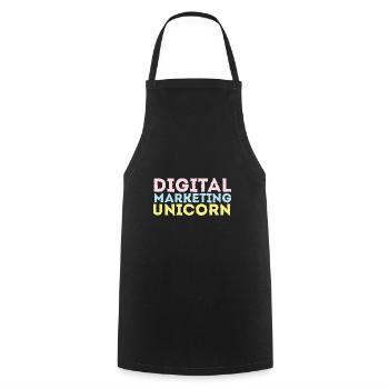 Unicorn Digital Marketing Cadeau LGBTQ - Tablier de cuisine - noir - Devant - AI Model Male 185 dark (185cm)