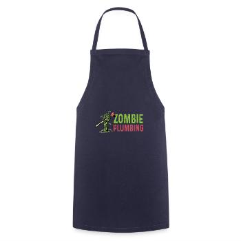 Zombie plumbing. Installer Poison - Cooking Apron - navy - Front - AI Model Male 185 dark (185cm)