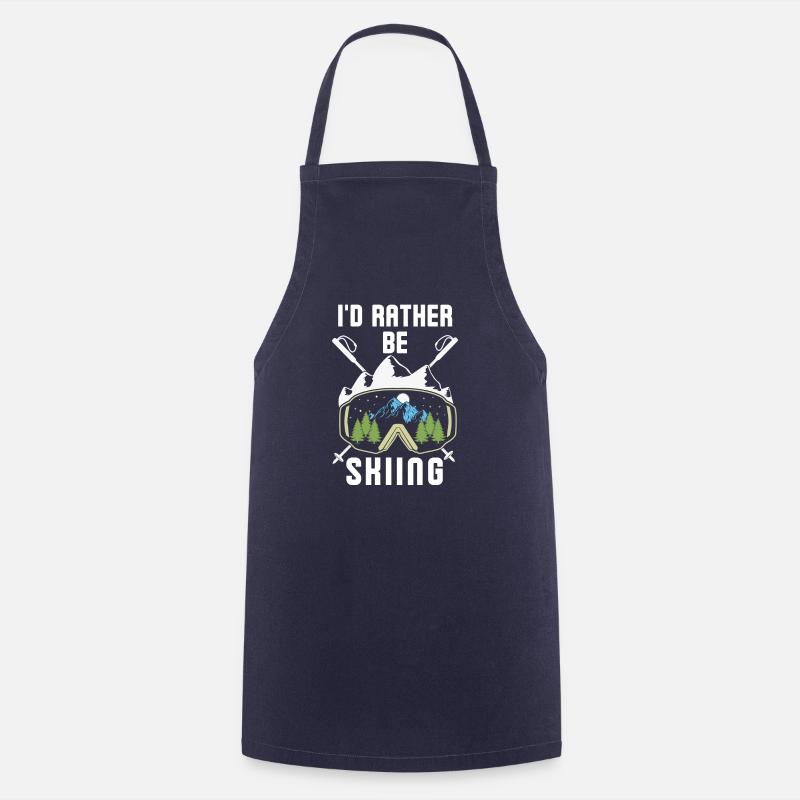I'd rather be skiing 3 - Cooking Apron - navy