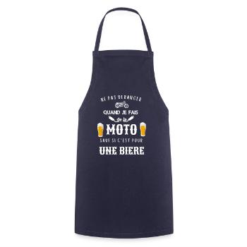 Ne pas déranger moto sauf pour une bière cadeau - Tablier de cuisine - marine - Devant - AI Model Male 185 dark (185cm)