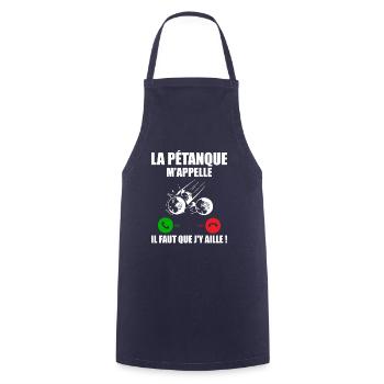 Pétanque calls me, Bouliste gift - Cooking Apron - navy - Front - AI Model Male 185 dark (185cm)