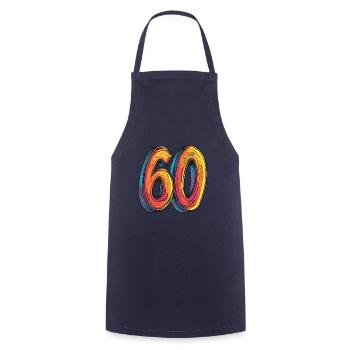 60 Number Comic - Cooking Apron - navy - Front - AI Model Male 185 dark (185cm)