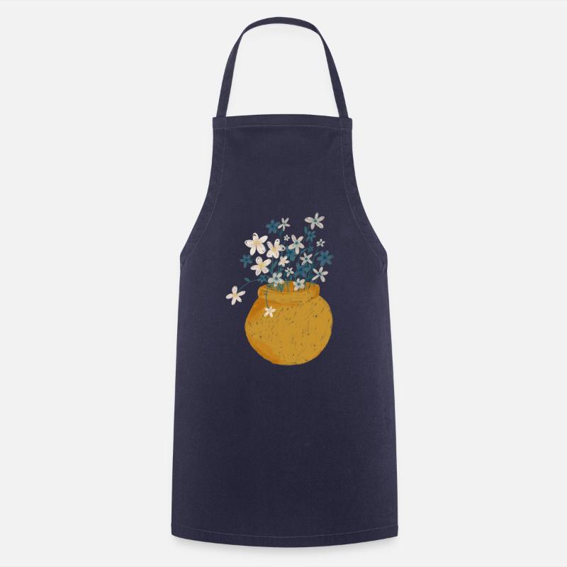 Blume - Kochschürze - Navy