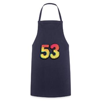 53 Number Comic - Cooking Apron - navy - Front - AI Model Male 185 dark (185cm)