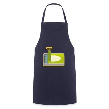 Herring Shirt | Sardines in the tin - Cooking Apron - navy - Front - AI Model Male 185 dark (185cm)