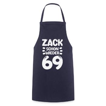 Zack 69 again! Birthday - Cooking Apron - navy - Front - AI Model Male 185 dark (185cm)