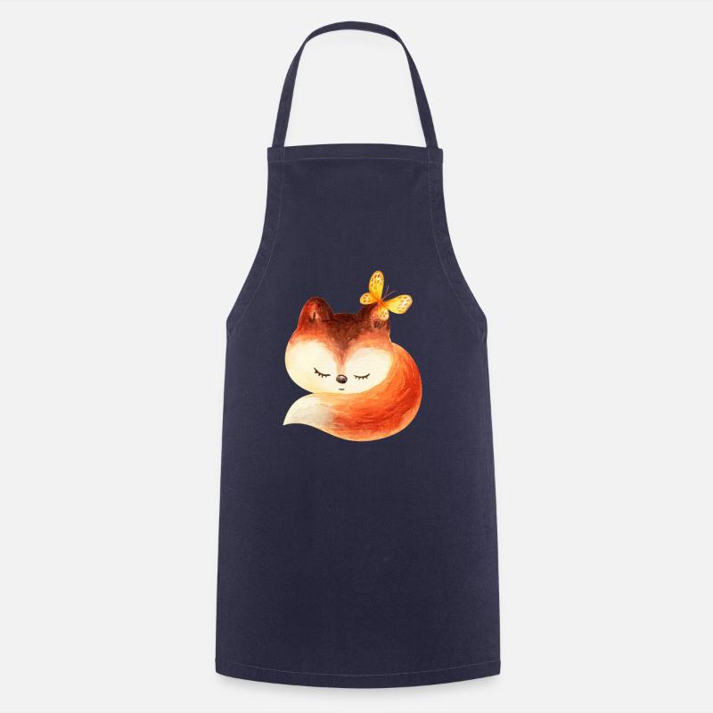 Fuchs Füchse Foxy Waldtier niedlich Rotfuchs süß - Kochschürze - Navy