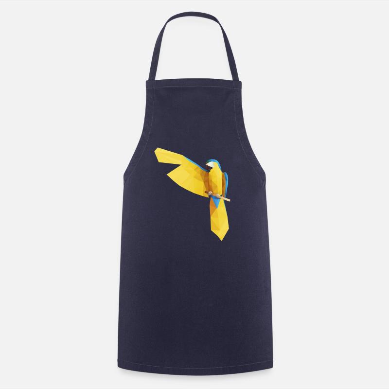 Bleu Ara Low Poly - Tablier de cuisine - marine