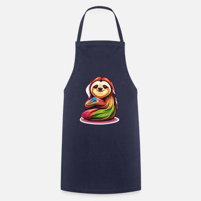 Cuddly Sloth - Cooking Apron - navy