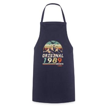1989 vintage anniversaire rétro vintage cadeau - Tablier de cuisine - marine - Devant - AI Model Male 185 dark (185cm)
