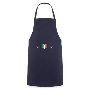 Italien Herzschlag / Puls Italienische Flagge - Kochschürze - Navy - Vorne - AI Model Male 185 dark (185cm)