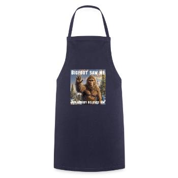 Bigfoot saw me, but nobody believes him - Cooking Apron - navy - Front - AI Model Male 185 dark (185cm)