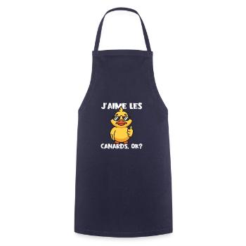 J'aime Canards Cadeau Elevage de Canards Éleveurs - Tablier de cuisine - marine - Devant - AI Model Male 185 dark (185cm)