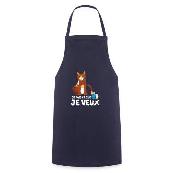 Chat Je Fais Ce Que Je Veux Cadeau Chaton Chat - Kochschürze - Navy - Vorne - AI Model Male 185 dark (185cm)