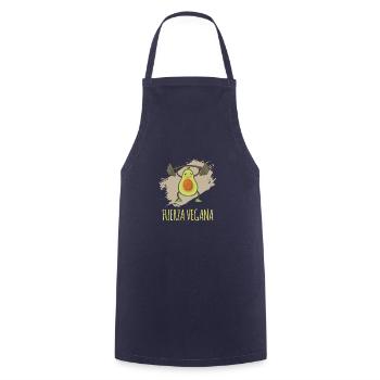 Vegan Fuerza Vegana Lustiger Spruch Veganer - Kochschürze - Navy - Vorne - AI Model Male 185 dark (185cm)