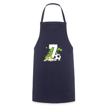 Football Birthday 7 Years Old Young Children - Cooking Apron - navy - Front - AI Model Male 185 dark (185cm)