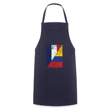 Colombie France Drapeau Colombien Cadeau - Tablier de cuisine - marine - Devant - AI Model Male 185 dark (185cm)