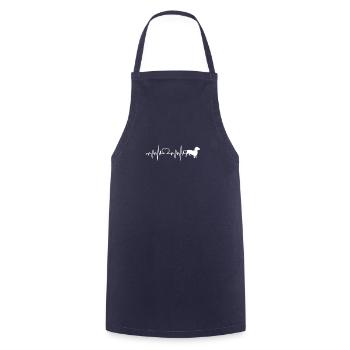 Dackel Herzschlag Hund Geschenk Saussage Dog - Kochschürze - Navy - Vorne - AI Model Male 185 dark (185cm)