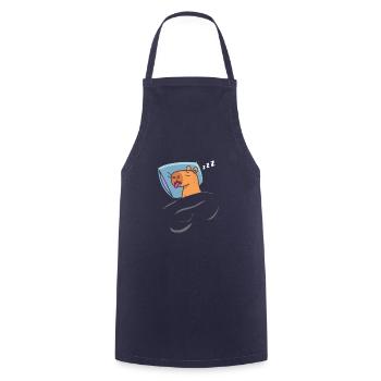 Capybara Pajama Sleep Shirt Capybara Capybara - Cooking Apron - navy - Front - AI Model Male 185 dark (185cm)