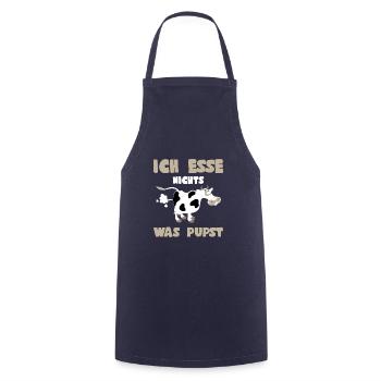 Veganer Vegetarier Spruch - Esse nichts was pupst - Kochschürze - Navy - Vorne - AI Model Male 185 dark (185cm)