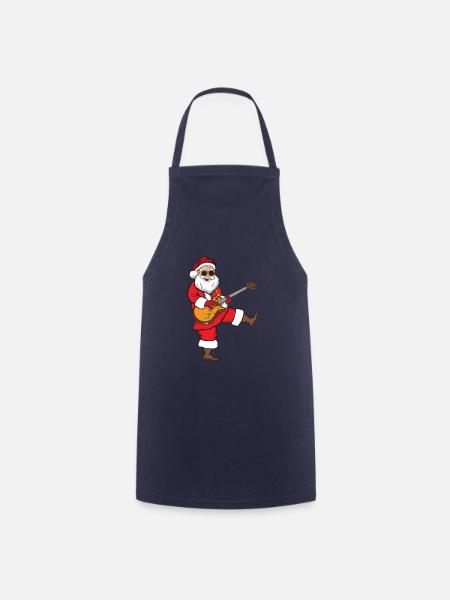 Gitarren Weihnachten Hardrock Santa Gitarrist - Kochschürze - Navy
