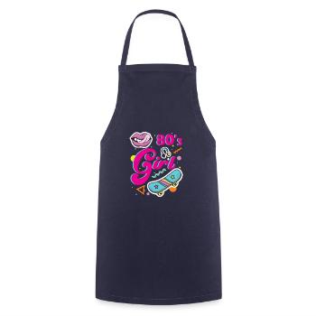 80s Girl Gift Music 80s Party Millennial - Cooking Apron - navy - Front - AI Model Male 185 dark (185cm)