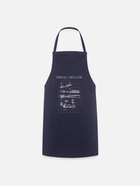 serial driller, dentist, dental technology, blueprint - Cooking Apron - navy