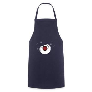 Platine Vinyle Cadeau Jazz & Oldschool - Tablier de cuisine - marine - Devant - AI Model Male 185 dark (185cm)