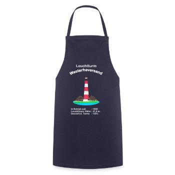 Leuchtturm Westerheversand Nordseeküste, Zeichnung - Kochschürze - Navy - Vorne - AI Model Male 185 dark (185cm)