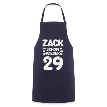 Zack 29 again! Birthday - Cooking Apron - navy - Front - AI Model Male 185 dark (185cm)