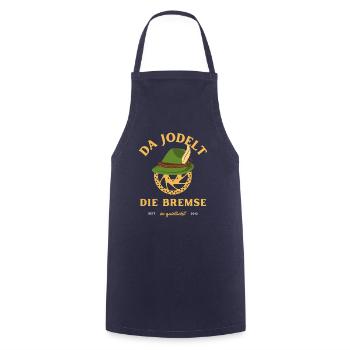 Da jodelt die Bremse – Werkstatt Termin? - Kochschürze - Navy - Vorne - AI Model Male 185 dark (185cm)