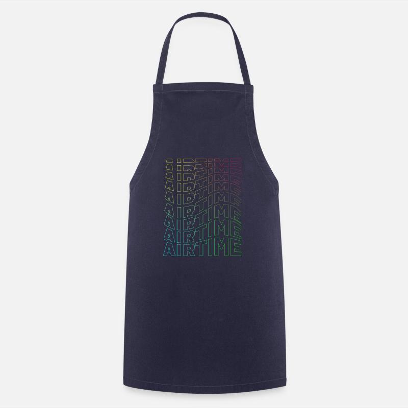 airtime textblock hollow wave rainbow - Cooking Apron - navy