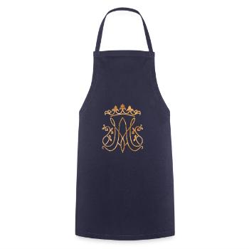 Ave Maria Monogram - Cooking Apron - navy - Front - AI Model Male 185 dark (185cm)