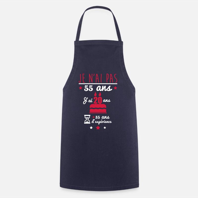 pas 55 ans anniversaire,cadeau d'anniversaire 55 - Tablier de cuisine - marine