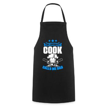 Mon chef préféré Drôle culinaire - Tablier de cuisine - noir - Devant - AI Model Male 185 dark (185cm)