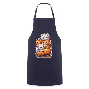 Kawaii Halloween Katze Kürbis Halloween Kostüm - Kochschürze - Navy - Vorne - AI Model Male 185 dark (185cm)