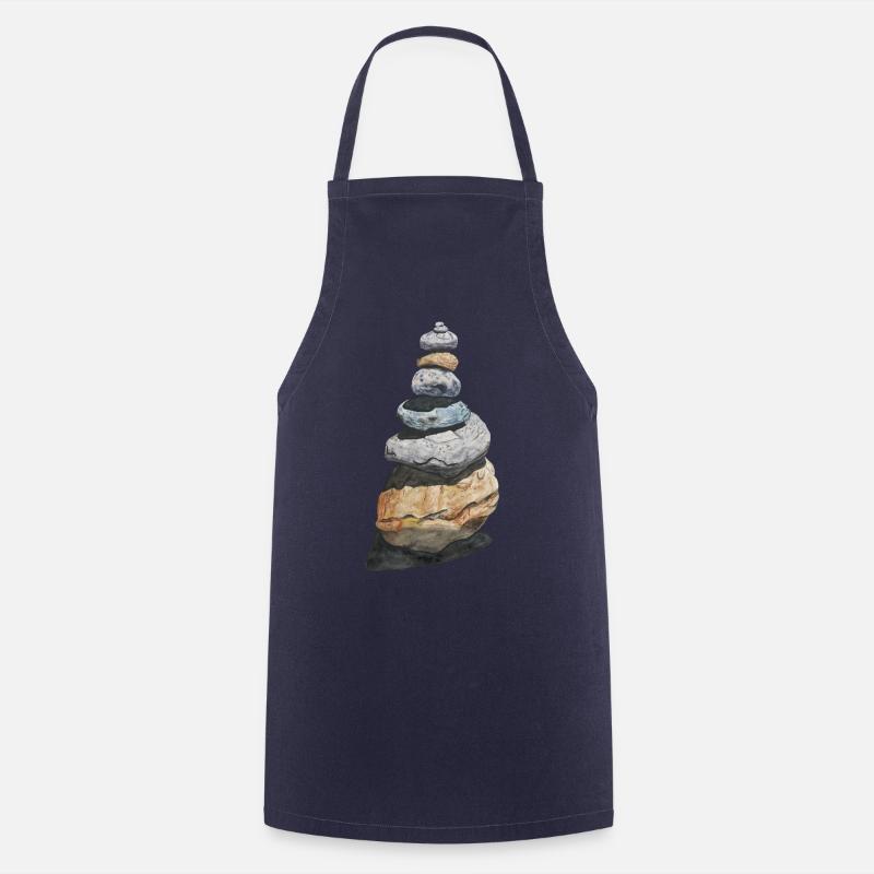 Stone Stack Stone Turret Cairn Hiking - Cooking Apron - navy