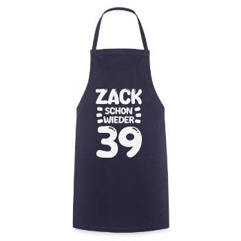 Zack 39 again! Birthday - Cooking Apron - navy - Front - AI Model Male 185 dark (185cm)