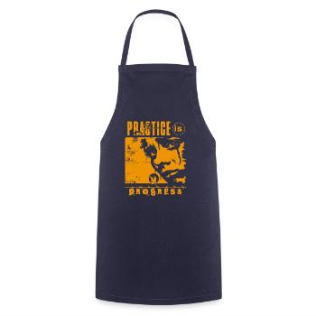 La pratique du paintball est un progrès, visage (orange) - Tablier de cuisine - marine - Devant - AI Model Male 185 dark (185cm)